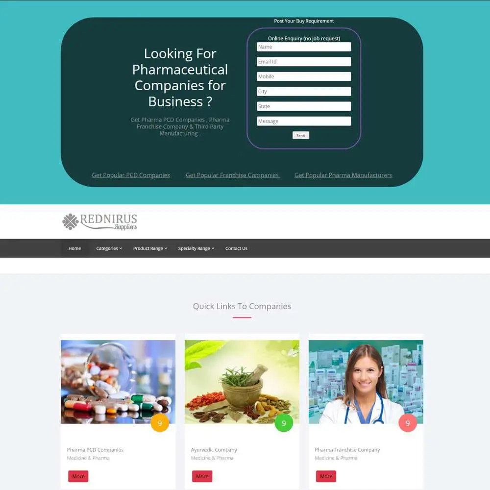 Rednirus Suppliers — pharma B2B portal built and run by Rednirus Digital Media